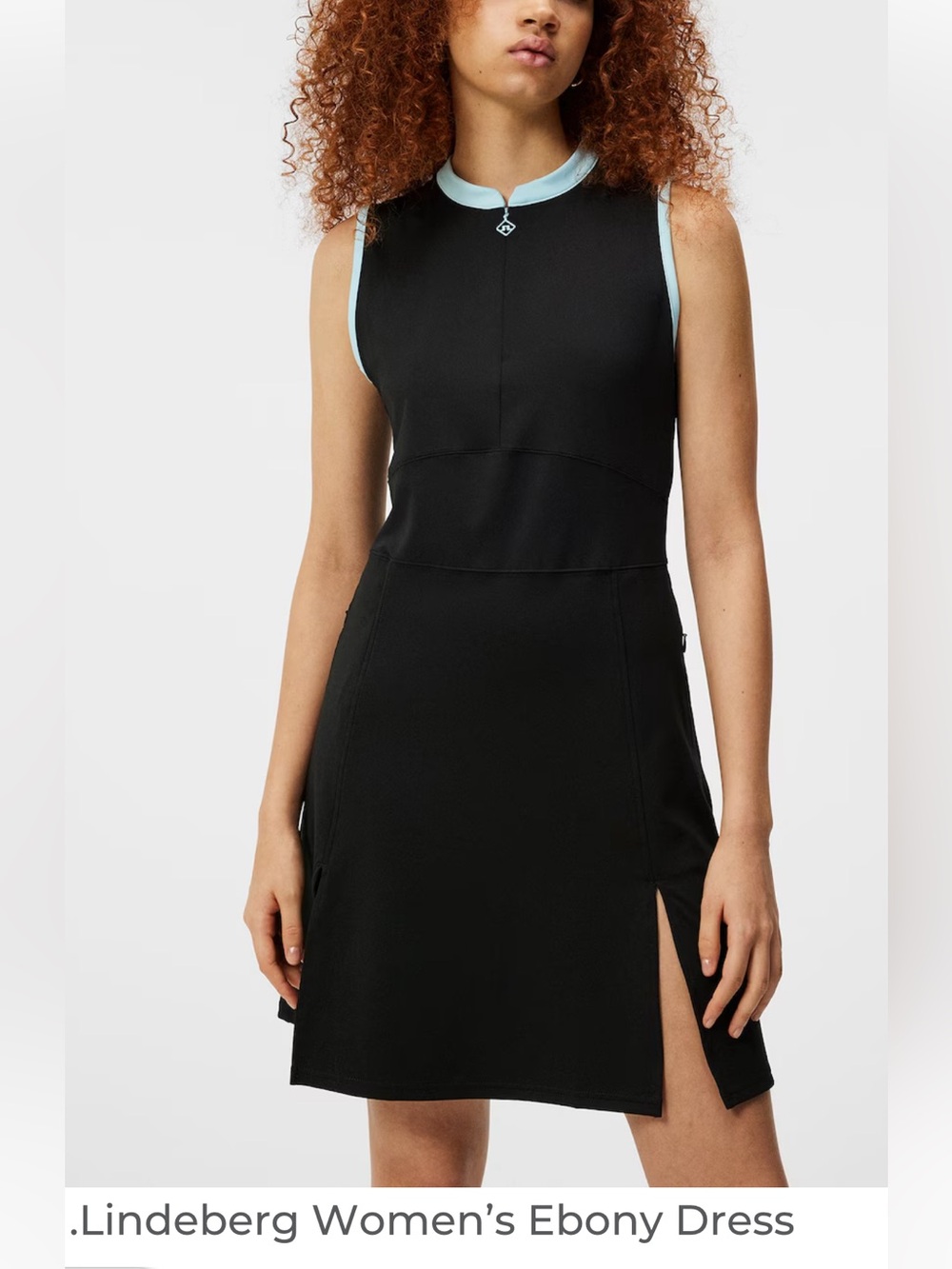 J.Lindeberg Black Golf Dress with Light Blue Accents